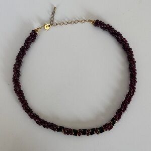 Elegant Garnet Beaded Necklace
